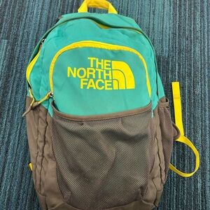 The North Face Wasatch Teal and yellow backpack